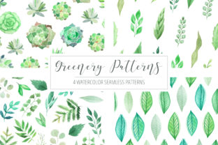 4 Watercolor Greenery Patterns for Modern Design Projects