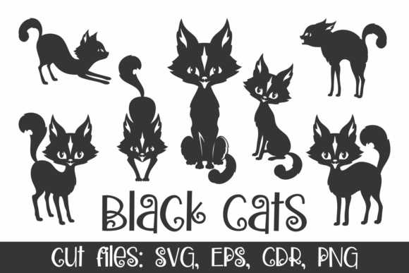 Black Cats Silhouettes: A Versatile Vector Clip Art Collection