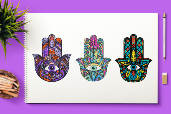 Bright Hamsa Hands Cliparts Set: A Versatile Tool for Creative Projects