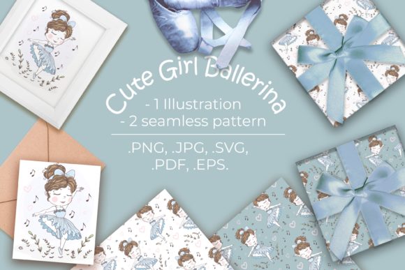 Cute Girl Ballerina Illustration 3: A Versatile Design Asset for Creative Projects
