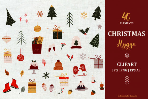 Cute Nordic Christmas Clipart Set: A Versatile Resource for Creative Projects