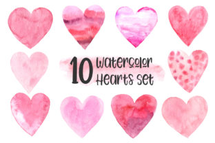 Discover the Beauty of a 10 Watercolor Hearts Set for Your Creative Projects