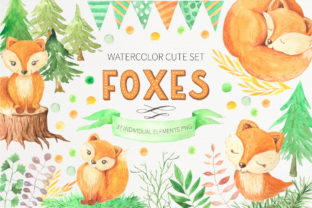 Discover the Charm of Watercolor Cute Foxes and Floral Set for Creative Projects