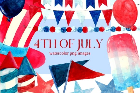 Fourth of July Watercolor Clipart Set: A Versatile Tool for Celebrating Independence Day