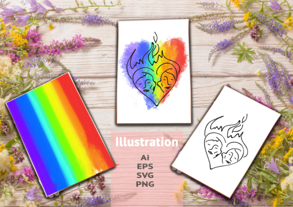 Rainbow Couple Illustration: A Versatile Design Element for Creative Projects