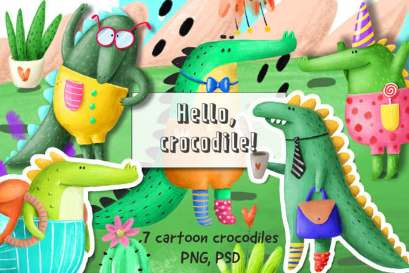 Set of Cute Crocodiles: A Versatile Graphic Asset for Designers and Creators