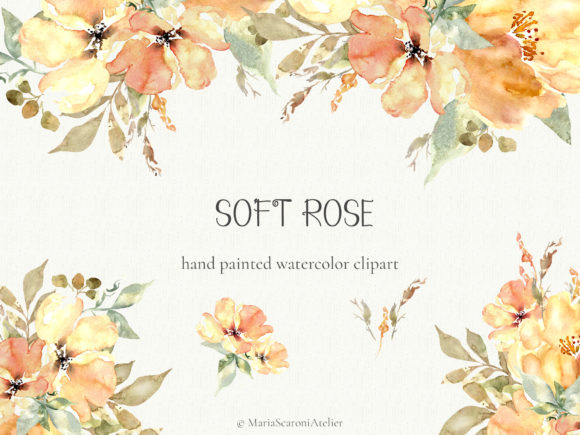 Soft Rose - Watercolor Flowers Clipart: A Versatile Tool for Creative Projects