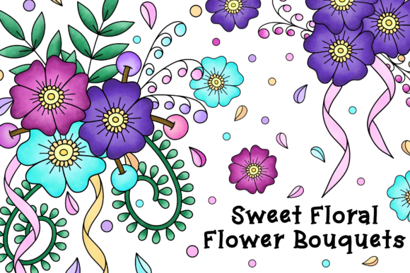 Sweet Floral Flower Bouquets Clipart Set: A Creative Resource for Designers and Crafters