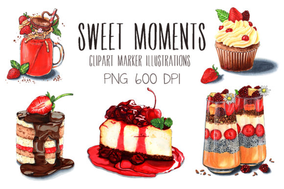 Sweet Moments Marker Illustrations Set