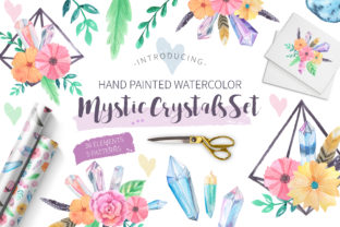 Unlocking Creativity with the Watercolor Mystic Crystals Set: A Modern Bohemian Design Essential