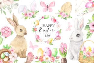 Watercolor Easter Spring Bunny Set: A Versatile Design Resource for Creative Projects