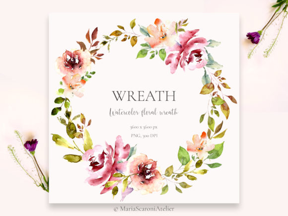 Watercolor Floral Wreath: A Versatile Design Element for Creative Projects