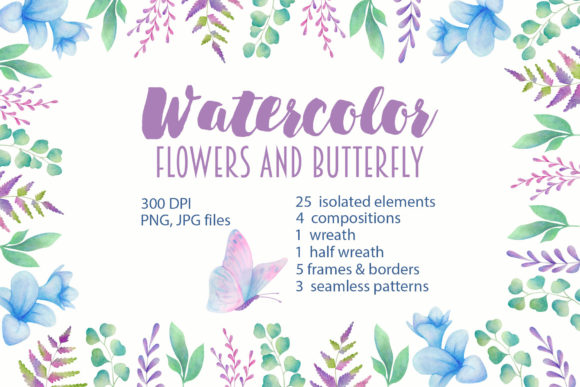 Watercolor Flowers and Butterfly: A Strategic Design Asset for Creative Professionals