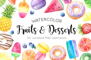 Watercolor Fruits Desserts Set: A Versatile Design Resource for Creative Projects