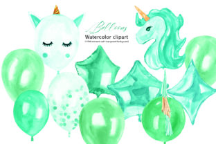 Watercolor Green Balloons Clipart for Creative Projects