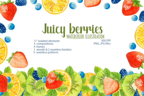 Watercolor Juicy Summer Berries: A Versatile Resource for Creative and Commercial Projects