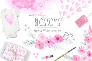 Watercolor Lovely Blossoms Set: A Versatile Digital Art Collection for Creative Projects
